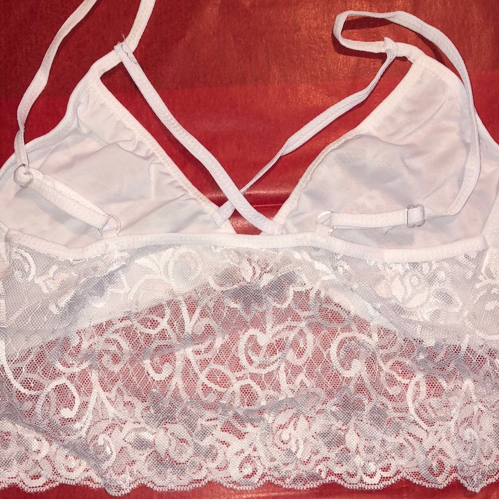 🌸 Soft Floral Lace Bralette Bra Boho Strappy - Picture 3 of 8